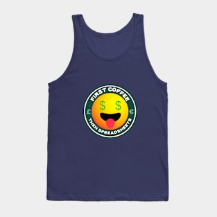 First Coffee Then Spreadsheets Design Funny Accounting Tank Top